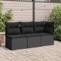 Garden corner sofa with black synthetic rattan cushions by , Outdoor sofas - Ref: Foro24-365962, Price: 88,73 €, Discount: %