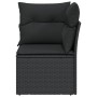 Garden corner sofa with black synthetic rattan cushions by , Outdoor sofas - Ref: Foro24-365962, Price: 88,73 €, Discount: %