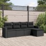 5-teiliges Gartenmöbel-Set und schwarze synthetische Rattankissen von , Modulare Sofas für den Außenbereich - Ref: Foro24-325...