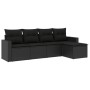 5-teiliges Gartenmöbel-Set und schwarze synthetische Rattankissen von , Modulare Sofas für den Außenbereich - Ref: Foro24-325...