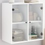 Mueble de pared con puertas de vidrio blanco 68x37x68,5 cm de , Taquillas y armarios de almacenamiento - Ref: Foro24-836490, ...