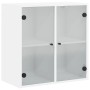 Mueble de pared con puertas de vidrio blanco 68x37x68,5 cm de , Taquillas y armarios de almacenamiento - Ref: Foro24-836490, ...