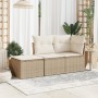 Garden stool with beige synthetic rattan cushion 55x55x37cm by , Outdoor ottomans - Ref: Foro24-366055, Price: 63,74 €, Disco...