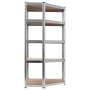 Corner shelf, 5 levels, plywood and silver steel by vidaXL, Industrial shelving - Ref: Foro24-144264, Price: 64,61 €, Discoun...