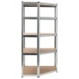 Corner shelf, 5 levels, plywood and silver steel by vidaXL, Industrial shelving - Ref: Foro24-144264, Price: 64,61 €, Discoun...