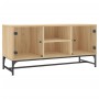 Mueble de TV con puertas de vidrio roble Sonoma 102x37x50 cm de , Muebles TV - Ref: Foro24-836534, Precio: 62,15 €, Descuento: %