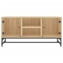 Mueble de TV con puertas de vidrio roble Sonoma 102x37x50 cm de , Muebles TV - Ref: Foro24-836534, Precio: 62,15 €, Descuento: %