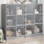 Estantería con puertas madera gris Sonoma 136x37x109 cm de , Librerías y estanterías - Ref: Foro24-3206515, Precio: 235,61 €,...