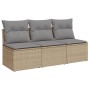 3-Sitzer-Gartensofa mit beigen synthetischen Rattankissen von , Outdoor-Sofas - Ref: Foro24-366104, Preis: 171,69 €, Rabatt: %