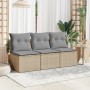 3-Sitzer-Gartensofa mit beigen synthetischen Rattankissen von , Outdoor-Sofas - Ref: Foro24-366104, Preis: 171,69 €, Rabatt: %