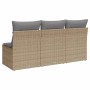 3-Sitzer-Gartensofa mit beigen synthetischen Rattankissen von , Outdoor-Sofas - Ref: Foro24-366104, Preis: 171,69 €, Rabatt: %