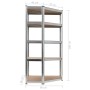 Corner shelf, 5 levels, plywood and silver steel by vidaXL, Industrial shelving - Ref: Foro24-144264, Price: 64,61 €, Discoun...