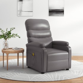 Sillón de masaje de cuero sintético gris de , Sillones de masaje eléctricos - Ref: Foro24-342696, Precio: 161,99 €, Descuento: %