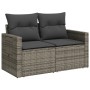 Garden sofa with cushions, 2 seats, synthetic gray rattan by , Outdoor sofas - Ref: Foro24-366141, Price: 243,48 €, Discount: %