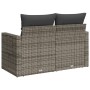 Garden sofa with cushions, 2 seats, synthetic gray rattan by , Outdoor sofas - Ref: Foro24-366141, Price: 243,48 €, Discount: %