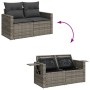 Garden sofa with cushions, 2 seats, synthetic gray rattan by , Outdoor sofas - Ref: Foro24-366141, Price: 243,48 €, Discount: %