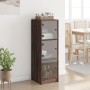 Sideboard with brown oak glass doors 35x37x109 cm by , Sideboards - Ref: Foro24-836391, Price: 73,19 €, Discount: %