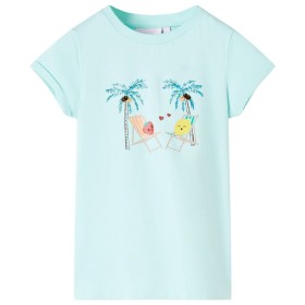 Camiseta infantil aguamarina claro 104 de , Camisetas para niños - Ref: Foro24-11020, Precio: 7,99 €, Descuento: %