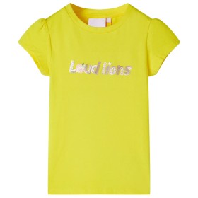 Leuchtend gelbes Kinder-T-Shirt mit Flügelärmeln 128 von , Kinder-T-Shirts - Ref: Foro24-10652, Preis: 7,88 €, Rabatt: %