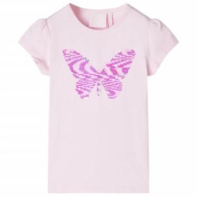 Zartrosa Kinder-T-Shirt mit Flügelärmeln 128 von , Kinder-T-Shirts - Ref: Foro24-10832, Preis: 8,99 €, Rabatt: %