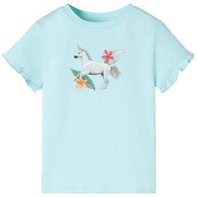 Camiseta infantil de manga corta verde agua 128 de , Camisetas para niños - Ref: Foro24-10692, Precio: 8,99 €, Descuento: %