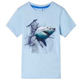 Camiseta infantil azul claro 140 de , Camisetas para niños - Ref: Foro24-11798, Precio: 11,99 €, Descuento: %