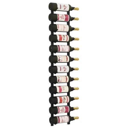 Botellero de pared para 12 botellas hierro negro de vidaXL, Botelleros - Ref: Foro24-282466, Precio: 52,95 €, Descuento: %