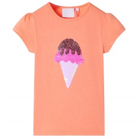 Camiseta infantil naranja neón 128 de , Camisetas para niños - Ref: Foro24-10722, Precio: 9,67 €, Descuento: %