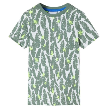 Ecru and dark ivy green children's t-shirt 104 by , Kids T-shirts - Ref: Foro24-11675, Price: 8,99 €, Discount: %