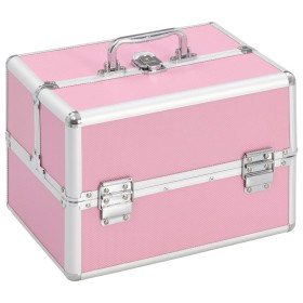 Pink aluminum makeup case 22x30x21 cm by vidaXL, toiletry bags - Ref: Foro24-91830, Price: 39,62 €, Discount: %