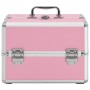 Maletín de maquillaje aluminio rosa 22x30x21 cm de vidaXL, Neceseres - Ref: Foro24-91830, Precio: 39,62 €, Descuento: %