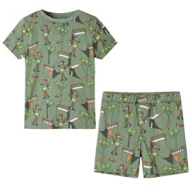 Light khaki children's short-sleeved pajamas 116 by , Children's pajamas - Ref: Foro24-12511, Price: 10,38 €, Discount: %