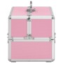 Maletín de maquillaje aluminio rosa 22x30x21 cm de vidaXL, Neceseres - Ref: Foro24-91830, Precio: 39,62 €, Descuento: %