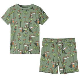 Light khaki children's short-sleeved pajamas 140 by , Children's pajamas - Ref: Foro24-12513, Price: 12,22 €, Discount: %