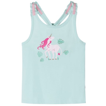 Camiseta de tirantes infantil verde menta claro 116 de , Camisetas para niños - Ref: Foro24-10671, Precio: 9,99 €, Descuento: %