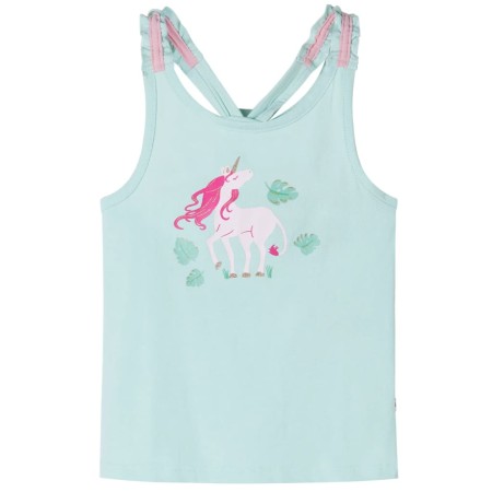 Camiseta de tirantes infantil verde menta claro 140 de , Camisetas para niños - Ref: Foro24-10673, Precio: 9,99 €, Descuento: %