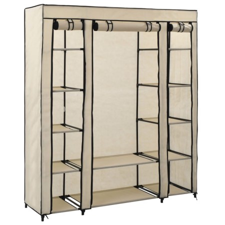 Wardrobe with compartments and rods cream fabric 150x45x176 cm by vidaXL, Wardrobes - Ref: Foro24-282435, Price: 59,88 €, Dis...