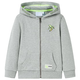 Kinder-Sweatshirt mit Kapuze und Reißverschluss, hellkhakimeliert, 92 von , Kinder-T-Shirts - Ref: Foro24-11689, Preis: 15,61...