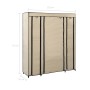 Wardrobe with compartments and rods cream fabric 150x45x176 cm by vidaXL, Wardrobes - Ref: Foro24-282435, Price: 59,82 €, Dis...