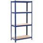 Storage shelves 2 pcs steel and blue MDF 80x40x160 cm by vidaXL, Industrial shelving - Ref: Foro24-144274, Price: 74,98 €, Di...