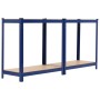 Storage shelves 2 pcs steel and blue MDF 80x40x160 cm by vidaXL, Industrial shelving - Ref: Foro24-144274, Price: 74,98 €, Di...