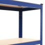 Storage shelves 2 pcs steel and blue MDF 80x40x160 cm by vidaXL, Industrial shelving - Ref: Foro24-144274, Price: 74,98 €, Di...