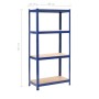 Storage shelves 2 pcs steel and blue MDF 80x40x160 cm by vidaXL, Industrial shelving - Ref: Foro24-144274, Price: 74,98 €, Di...