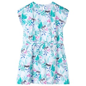 Ecru and dark mint green children's dress 92 by , Children's dresses - Ref: Foro24-11434, Price: 13,99 €, Discount: %