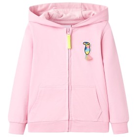 Rosafarbener Kinder-Kapuzenpullover mit Reißverschluss 128 von , Kinder-T-Shirts - Ref: Foro24-11567, Preis: 11,99 €, Rabatt: %