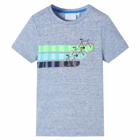 Camiseta infantil de manga corta azul mélange 104 de , Camisetas para niños - Ref: Foro24-12170, Precio: 9,35 €, Descuento: %