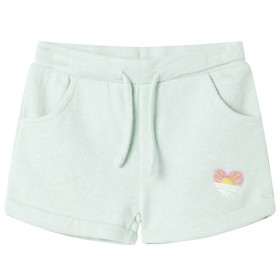 Kindershorts mit Kordelzug hellmintgrün meliert 128 von , Kinderhosen - Ref: Foro24-10977, Preis: 12,99 €, Rabatt: %