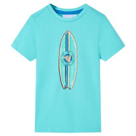 Aquamarinfarbenes Kurzarm-T-Shirt für Kinder 104 von , Kinder-T-Shirts - Ref: Foro24-11815, Preis: 9,99 €, Rabatt: %