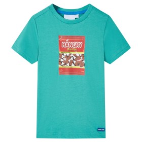 Kurzarm-T-Shirt für Kinder in dunklem Mintgrün 128 von , Kinder-T-Shirts - Ref: Foro24-11857, Preis: 8,99 €, Rabatt: %