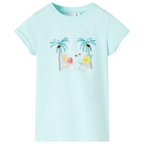 Light aquamarine children's t-shirt 116 by , Kids T-shirts - Ref: Foro24-11021, Price: 7,99 €, Discount: %